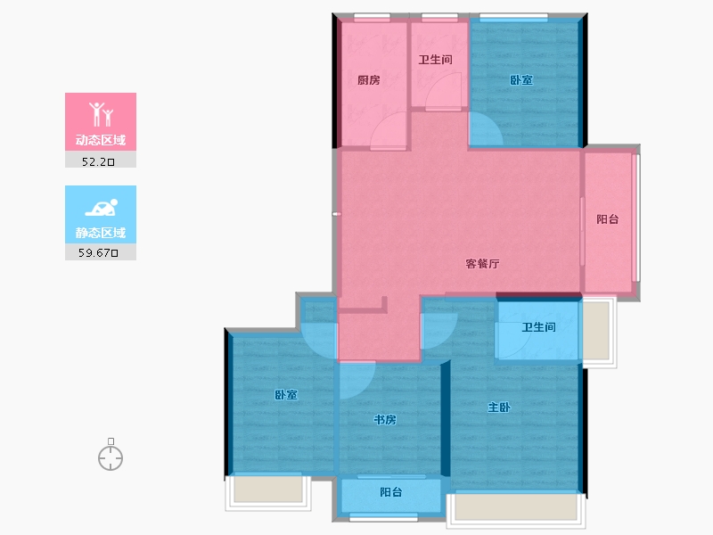 贵州省-六盘水市-公园道1号-101.61-户型库-动静分区