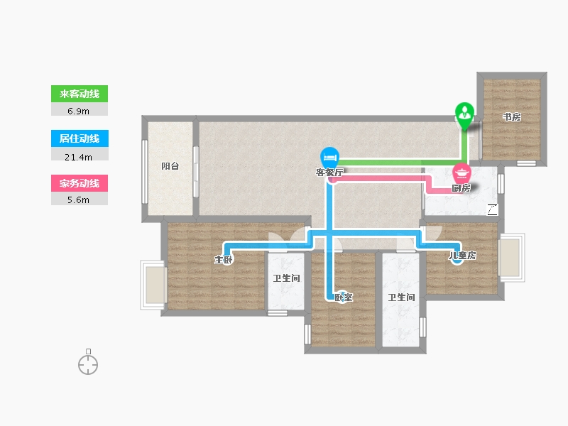 江苏省-淮安市-建华观园-110.00-户型库-动静线