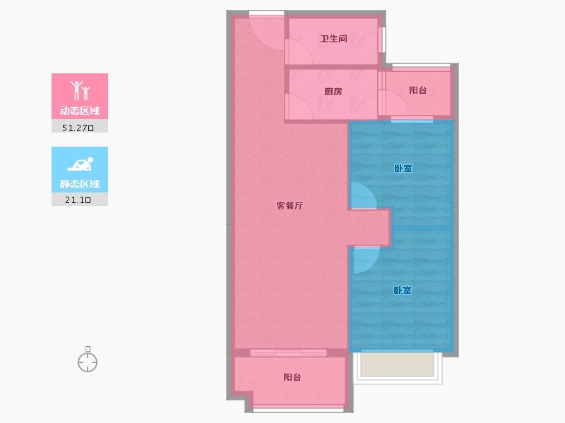 贵州省-黔南布依族苗族自治州-中国铁建东来尚城-65.33-户型库-动静分区