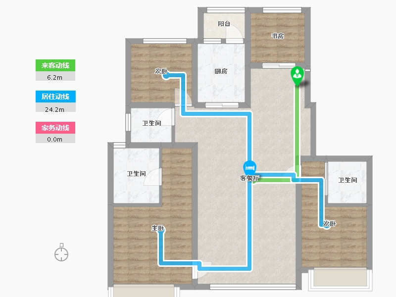 陕西省-西安市-蓝光雍锦湾-115.00-户型库-动静线