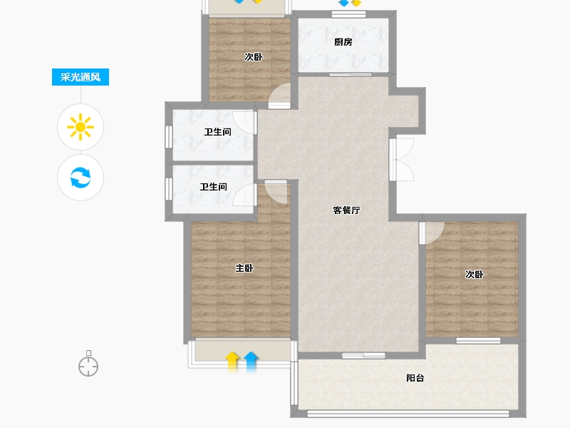 河南省-安阳市-内黄万洋品尊国际-112.39-户型库-采光通风