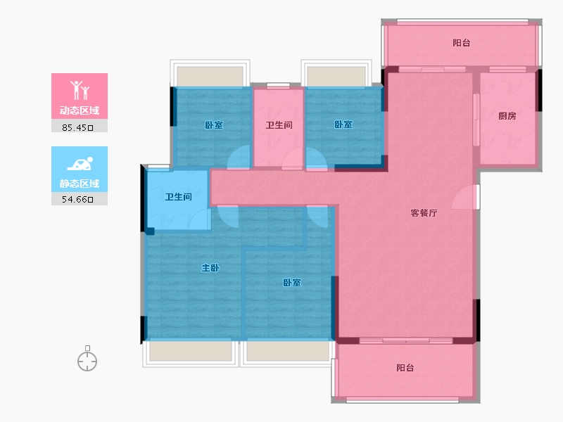 陕西省-安康市-汉水悦府-127.20-户型库-动静分区