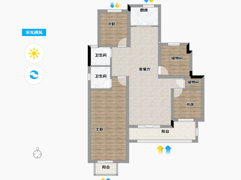 安徽省-蚌埠市-拓基鼎元学府-101.09-户型库-采光通风