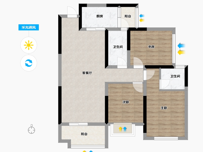 广西壮族自治区-桂林市-桂林彰泰学府-82.78-户型库-采光通风