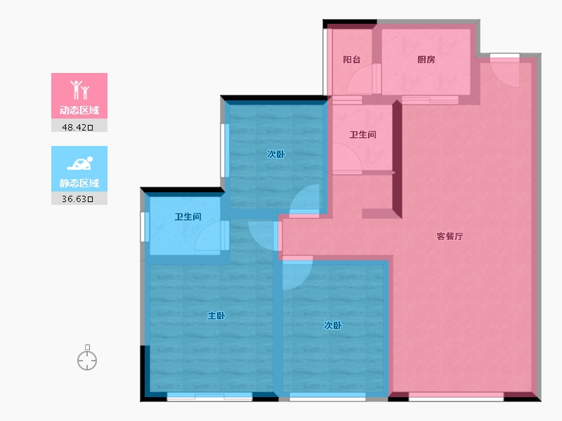 四川省-攀枝花市-华芝浅水湾-74.97-户型库-动静分区