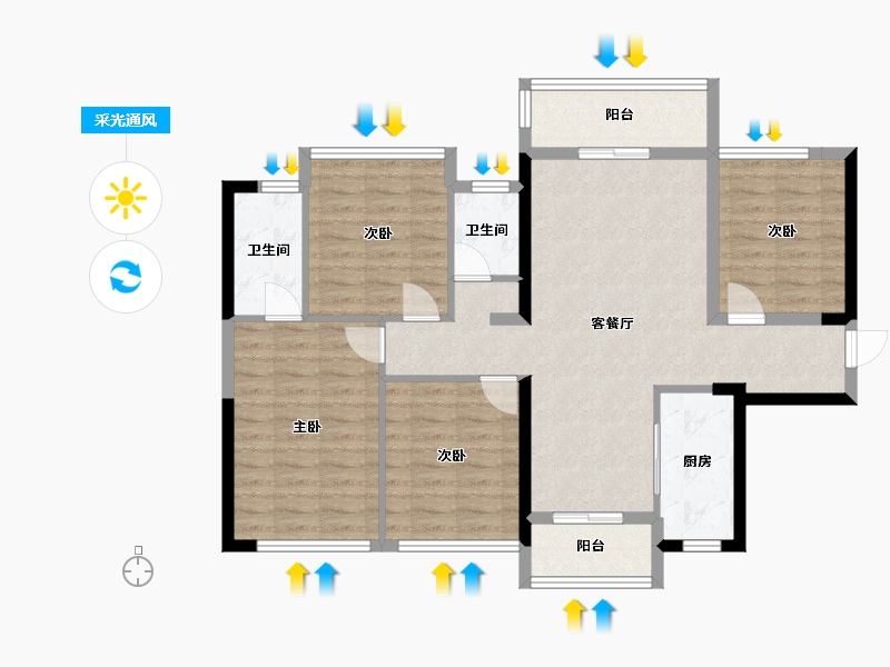 广西壮族自治区-桂林市-光达云创谷溪江悦-96.56-户型库-采光通风