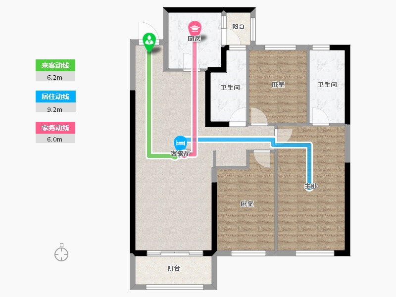 山西省-吕梁市-吕梁恒大御府-106.00-户型库-动静线