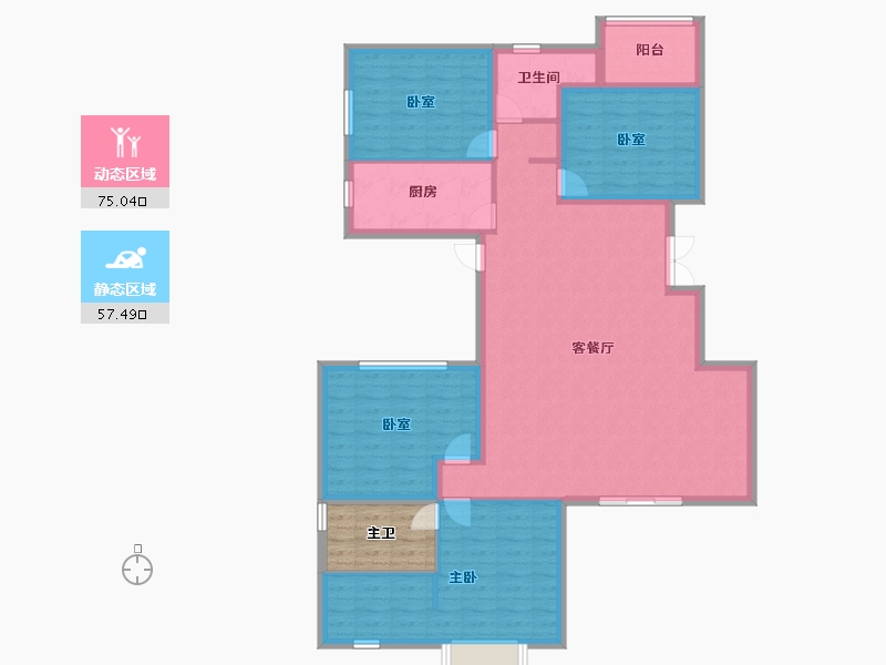 贵州省-黔南布依族苗族自治州-中国铁建东来尚城-125.80-户型库-动静分区