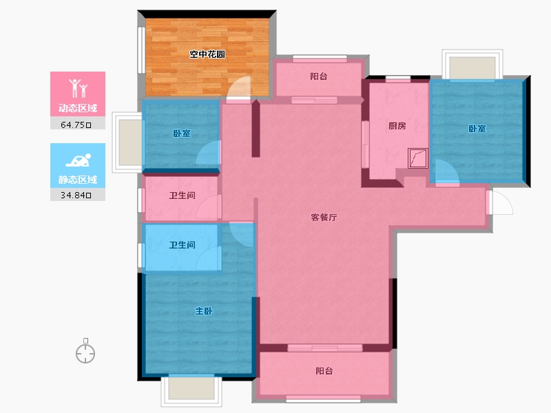 广东省-江门市-印象海伦湾-98.84-户型库-动静分区