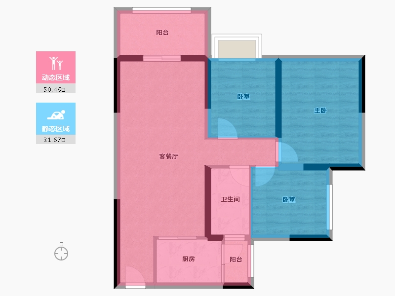 广东省-江门市-文华豪庭-72.93-户型库-动静分区