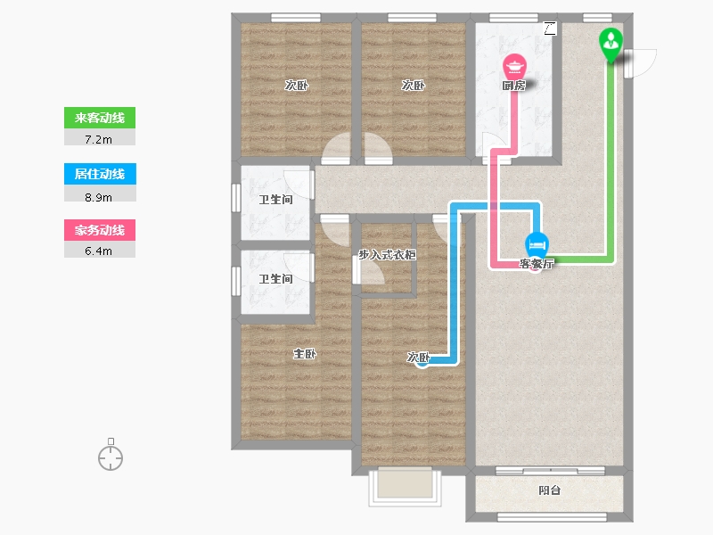 山西省-忻州市-尧阳梧桐园-119.09-户型库-动静线