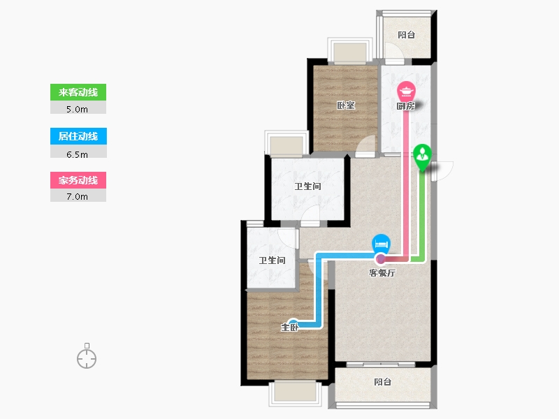 陕西省-渭南市-恒大珺睿府-82.78-户型库-动静线