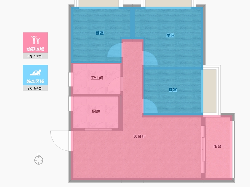 贵州省-黔南布依族苗族自治州-中国铁建东来尚城-68.05-户型库-动静分区