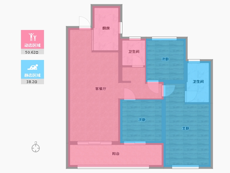 北京-北京市-清明上河-82.00-户型库-动静分区