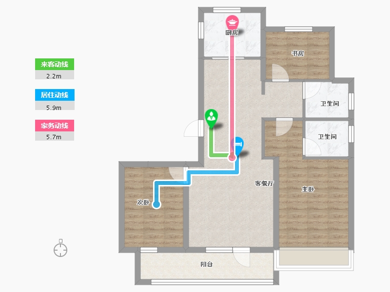 辽宁省-沈阳市-志城·中央公园·铂翠园-86.49-户型库-动静线