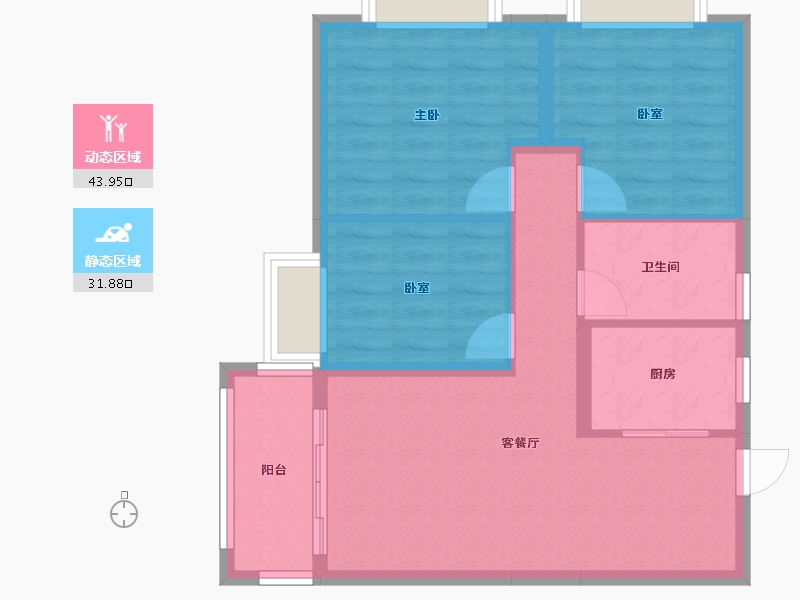 贵州省-黔南布依族苗族自治州-中国铁建东来尚城-67.91-户型库-动静分区