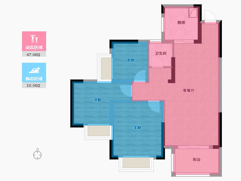 湖南省-永州市-京华雅郡-70.00-户型库-动静分区