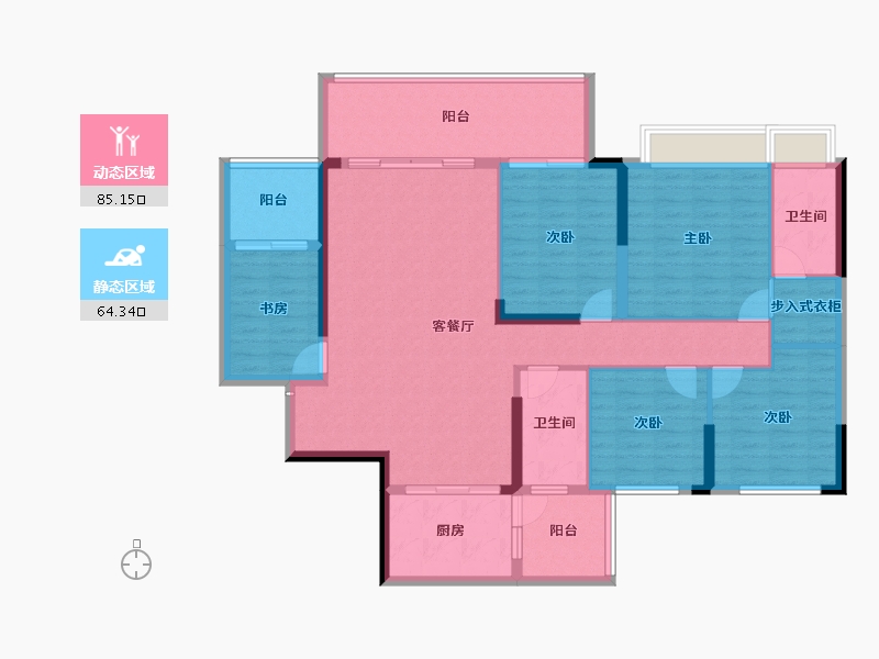 广东省-韶关市-白云天滨江壹号-135.35-户型库-动静分区