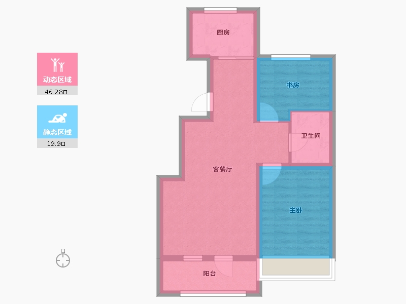 辽宁省-沈阳市-志城·中央公园·铂翠园-58.34-户型库-动静分区