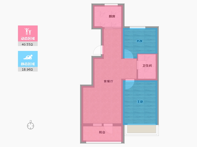 辽宁省-沈阳市-志城·中央公园·铂翠园-52.07-户型库-动静分区