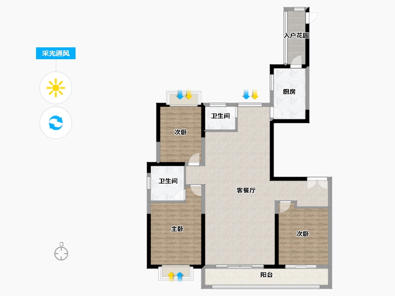 陕西省-安康市-龙湾水境-136.35-户型库-采光通风