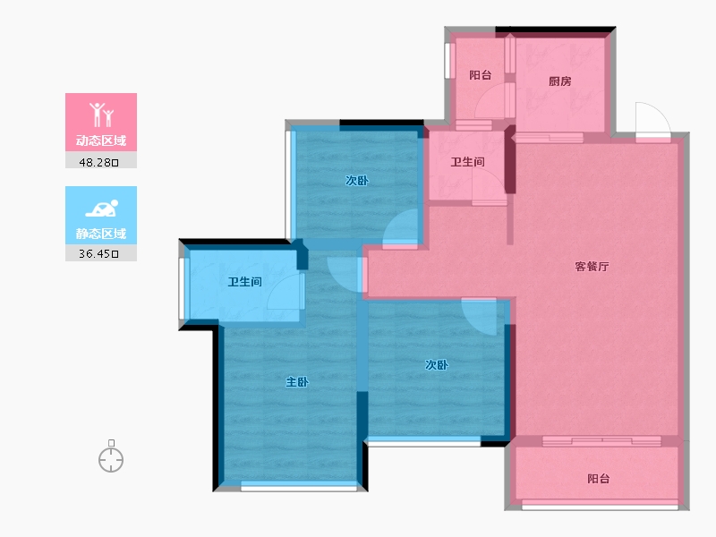 广西壮族自治区-桂林市-光达云创谷溪江悦-74.83-户型库-动静分区