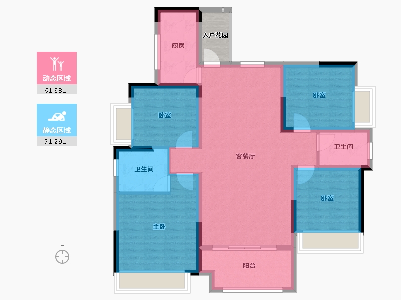 湖南省-怀化市-吉祥在水一方-104.14-户型库-动静分区