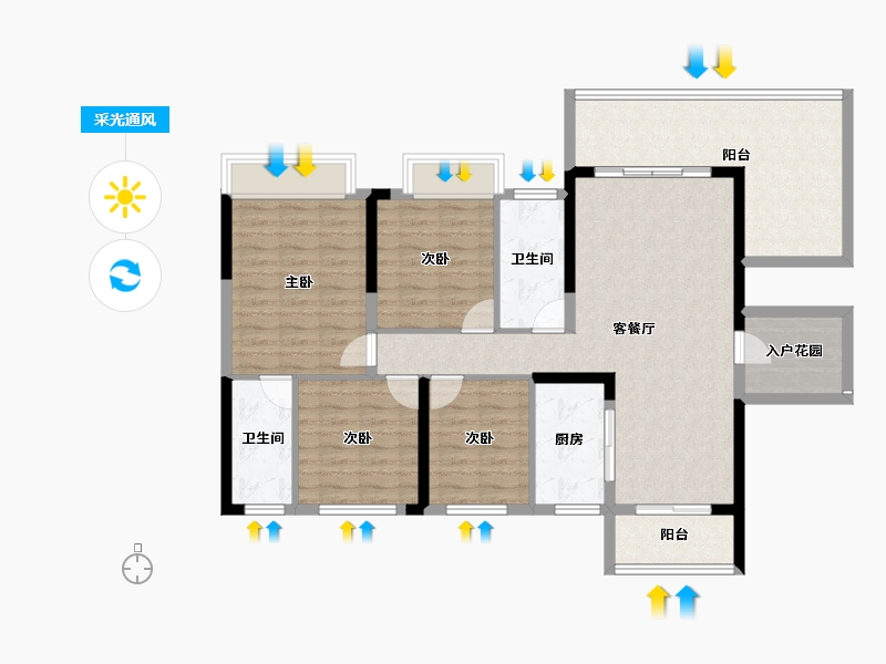 广东省-韶关市-白云天滨江壹号-111.51-户型库-采光通风