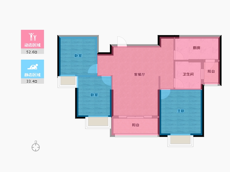 陕西省-渭南市-恒大珺睿府-77.01-户型库-动静分区