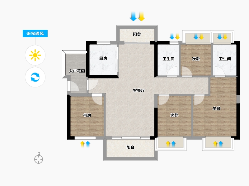 广东省-江门市-融创御府-92.74-户型库-采光通风