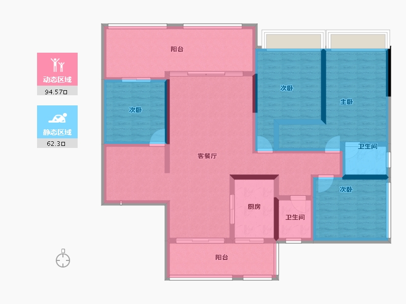 贵州省-六盘水市-九方城市公园-140.37-户型库-动静分区