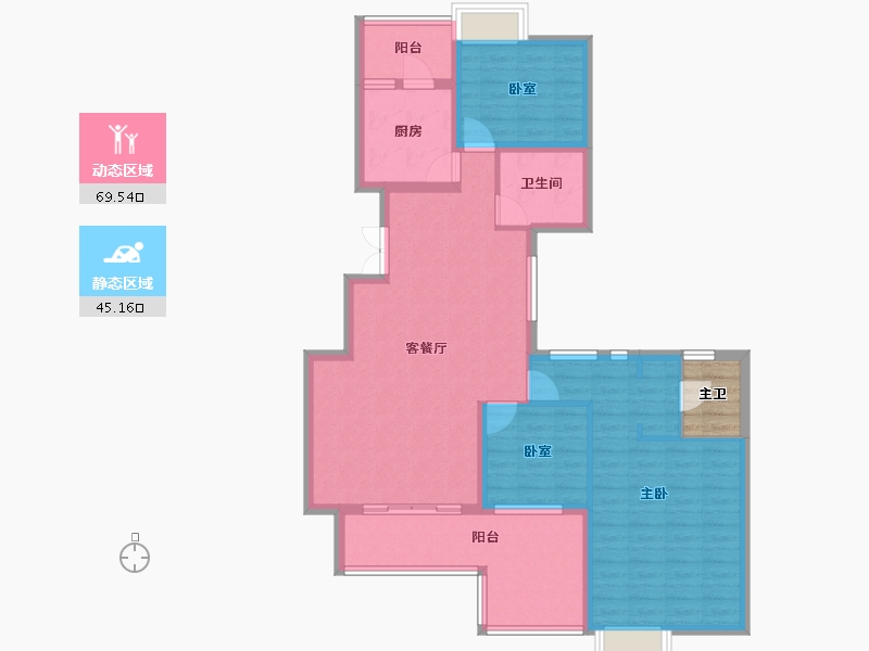 贵州省-黔南布依族苗族自治州-中国铁建东来尚城-105.93-户型库-动静分区