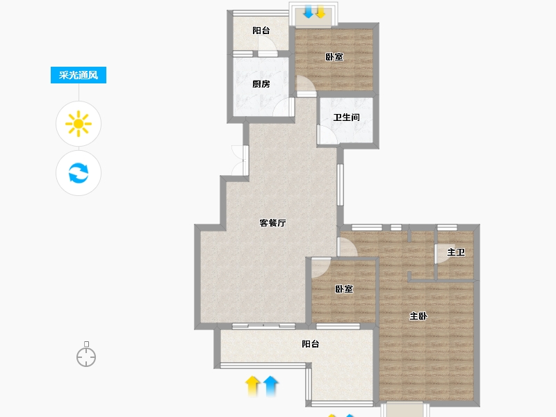 贵州省-黔南布依族苗族自治州-中国铁建东来尚城-105.93-户型库-采光通风