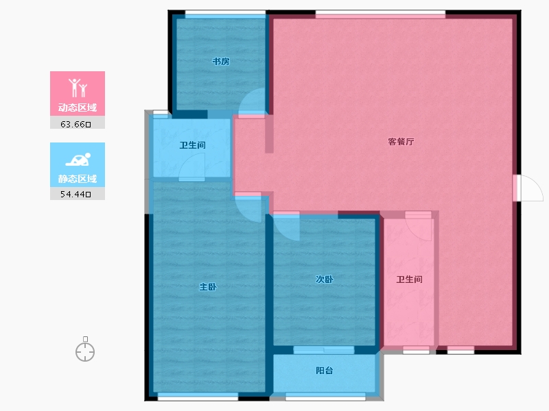 山西省-忻州市-御龙庭-107.14-户型库-动静分区