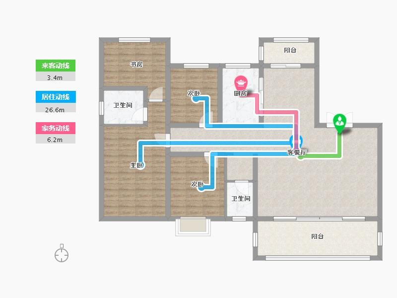 山西省-临汾市-汾河上园-135.21-户型库-动静线