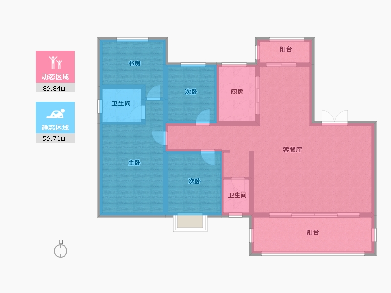 山西省-临汾市-汾河上园-135.21-户型库-动静分区