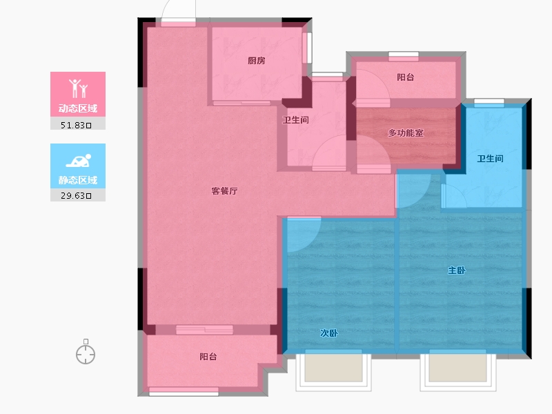 浙江省-湖州市-金成祥新汀泽湾-71.83-户型库-动静分区