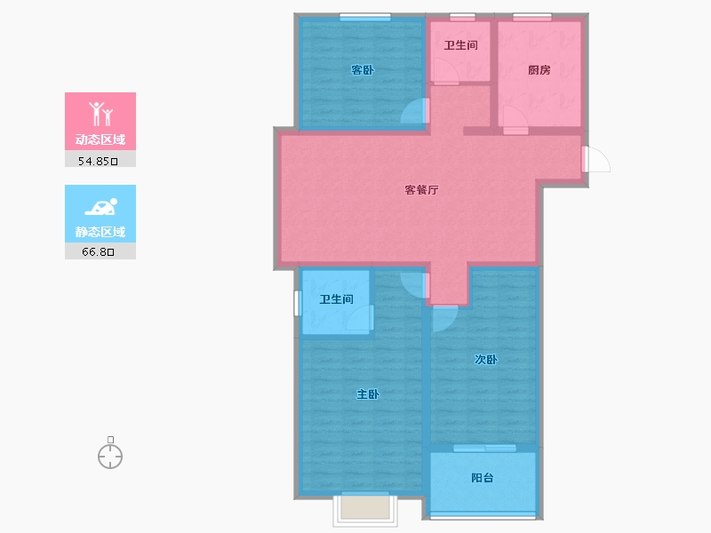 山西省-忻州市-滨河花园-109.02-户型库-动静分区