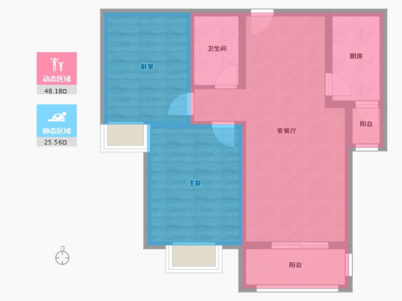 山西省-忻州市-滨河花园-64.98-户型库-动静分区