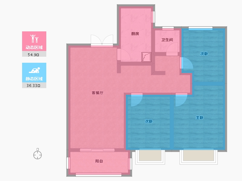 陕西省-咸阳市-城市之光-80.01-户型库-动静分区