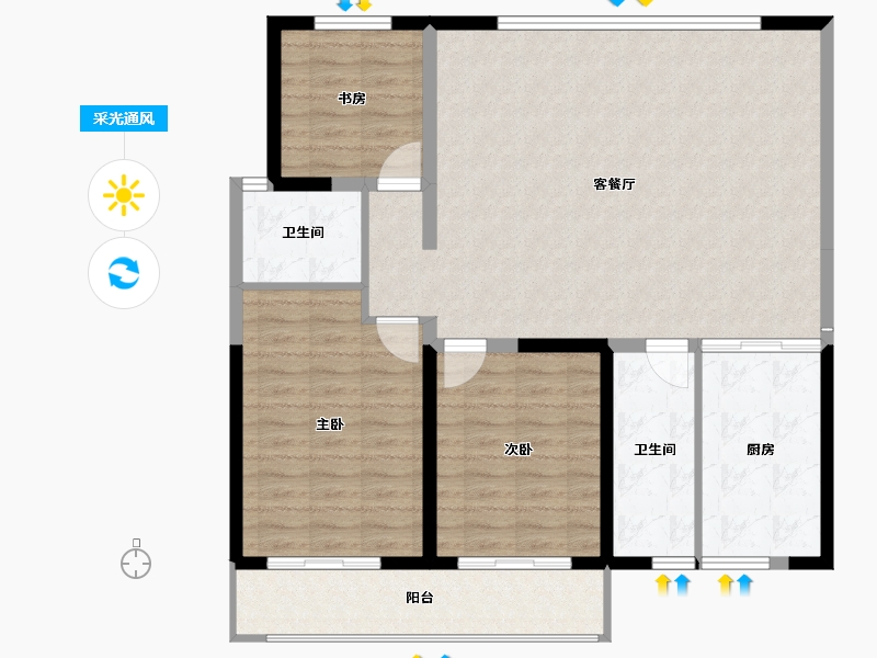 山西省-忻州市-御龙庭-107.84-户型库-采光通风