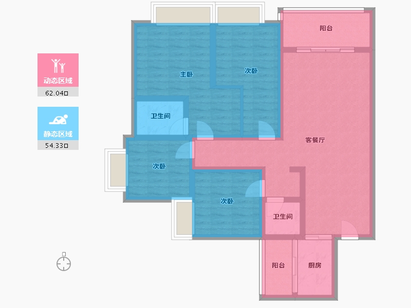 云南省-昆明市-万科西郡-109.00-户型库-动静分区