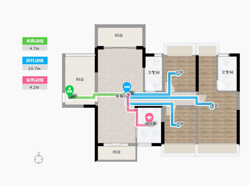 广东省-江门市-越秀•星汇名庭-99.85-户型库-动静线