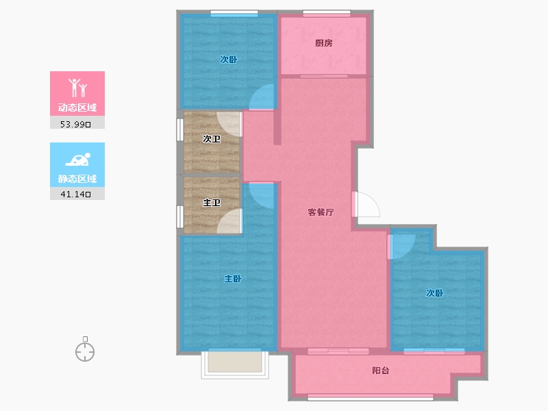 河北省-廊坊市-映园春晓-94.12-户型库-动静分区