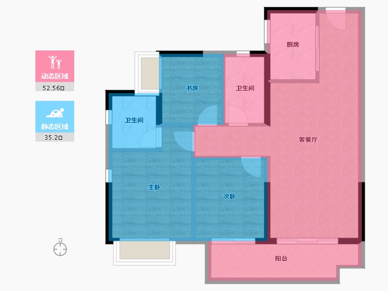 广东省-江门市-融创御府-79.07-户型库-动静分区