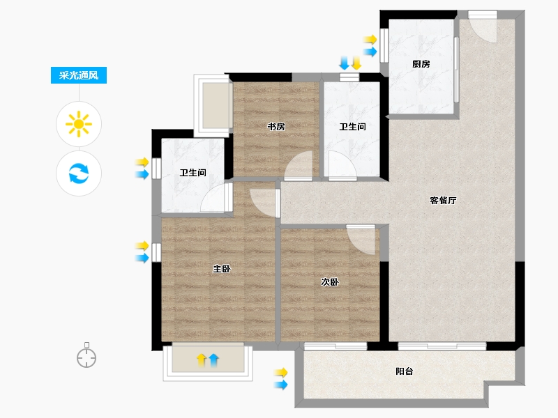 广东省-江门市-融创御府-79.07-户型库-采光通风