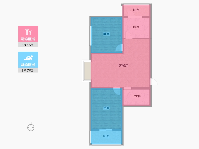 山西省-忻州市-滨河花园-77.42-户型库-动静分区