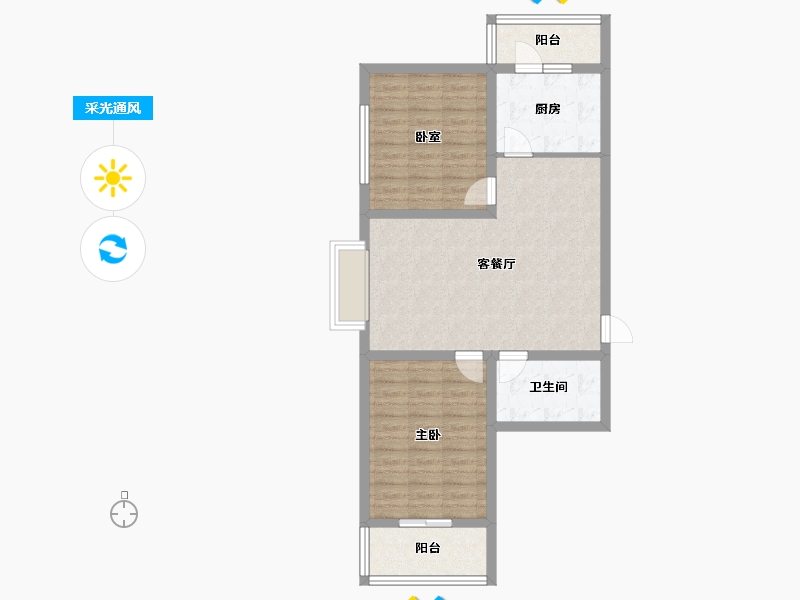 山西省-忻州市-滨河花园-77.42-户型库-采光通风