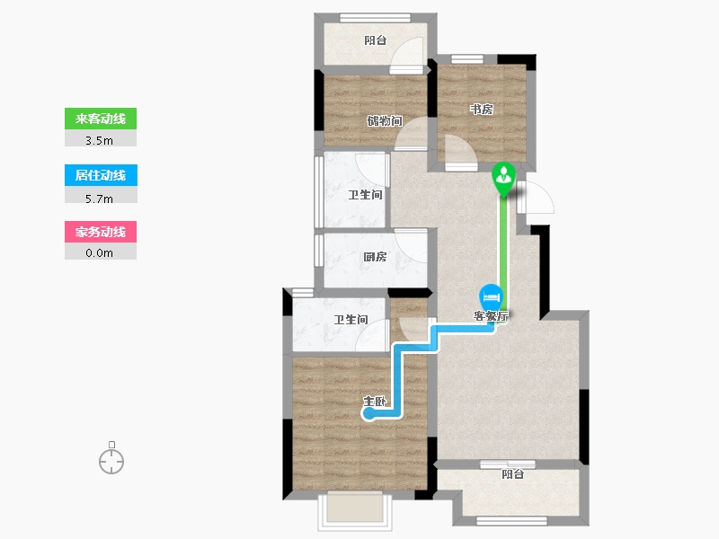 浙江省-湖州市-金成祥新嘉境府-73.42-户型库-动静线