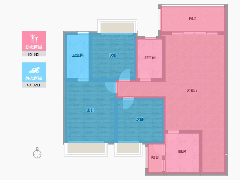 贵州省-六盘水市-水城·半山花园-96.13-户型库-动静分区